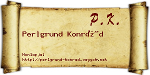 Perlgrund Konrád névjegykártya
